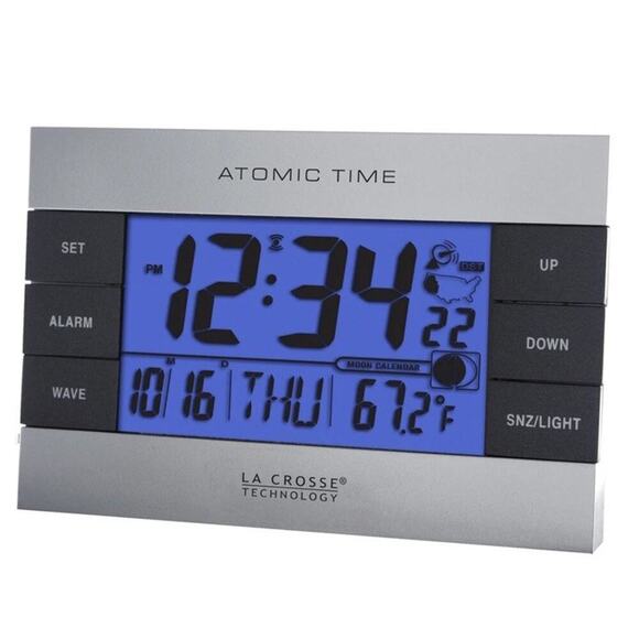 617-1280 La Crosse Technology Atomic Digital Alarm Clock with Backlight - Picture 2 of 6